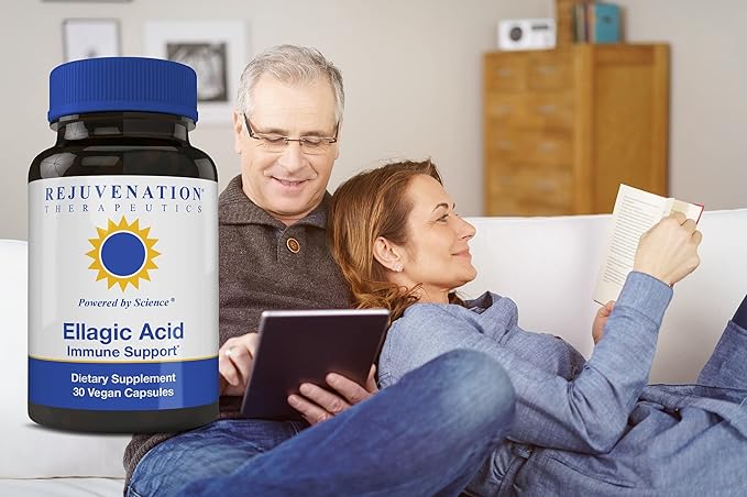 Rejuvenation Therapeutics High Potency Ellagic Acid Capsules 250mg | Improve Immunity &amp Eliminate Oxidative Stress | Premium Organic &amp Vegan | 30 Capsules 250 mg