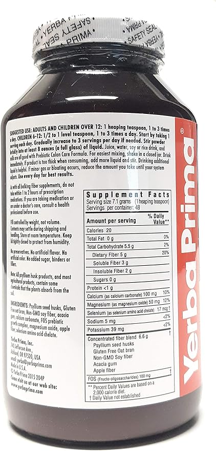Yerba Prima Prebiotic Colon Care 12oz (5 Pack)