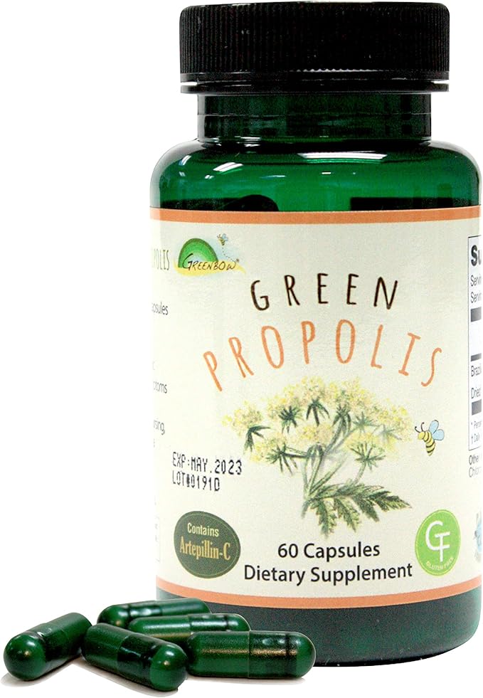 Greenbow Green Propolis – Genuine Brazilian Green Propolis Contains Artepillin C – One of The Most Nutrition Packed (Vegan Capsule)