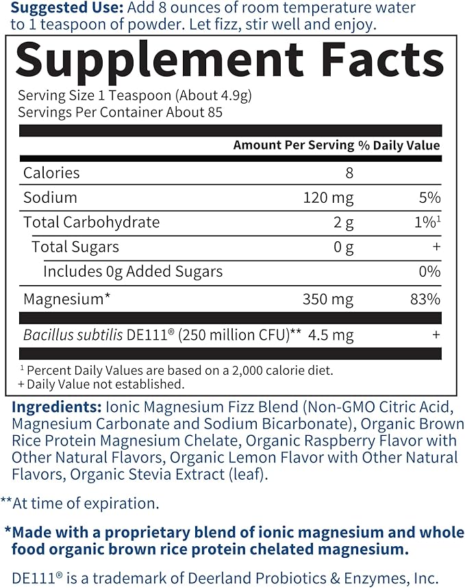Garden of Life Dr. Formulated Whole Food Magnesium Raspberry Lemon 14.9 oz (421.5 g)