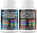 Cortisol Supplements for Women and Men with Magnesium Ashwagandha Rhodiola Rosea L-Theanine &amp Ceylon Cinnamon Apple Cider Vinegar Turmeric Curcumin Panax Ginseng Berberine Vegan Capsules