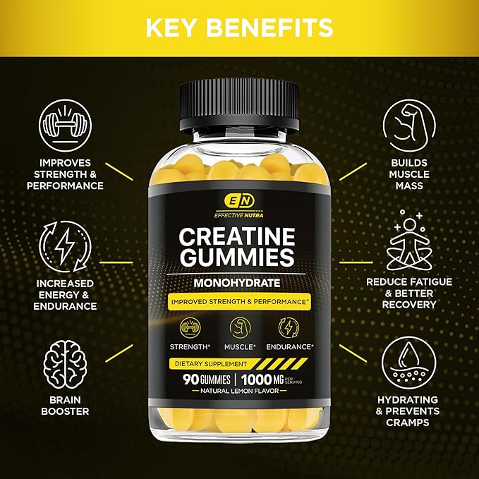 EFFECTIVE NUTRA Creatine Gummies &amp Resveratrol Gummies Bundle