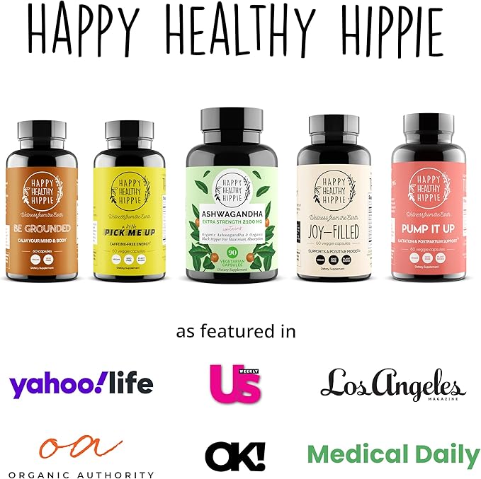 Happy Healthy Hippie Lighten Up Weightloss Supplement (Metabolaid™ + Chromium) &amp Organic Ashwagandha Capsules