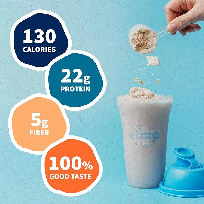 Garden of Life Organic Vegan Vanilla Protein Powder 22g Complete Plant Based Raw Protein &amp BCAAs Plus Probiotics &amp Digestive Enzymes for Easy Digestion – Non-GMO &amp