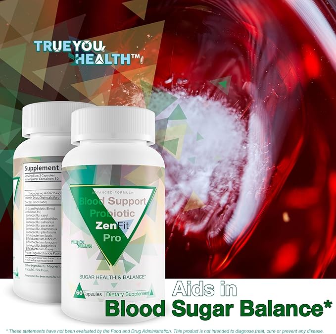 Blood Support Probiotic Zenfit Pro - Our Best Probiotic Blood Support Supplement - Promote Sugar Health &amp Blood Balance - Blood Support Pills - Probiotic Blood Capsules - Sugar Health Blood Health