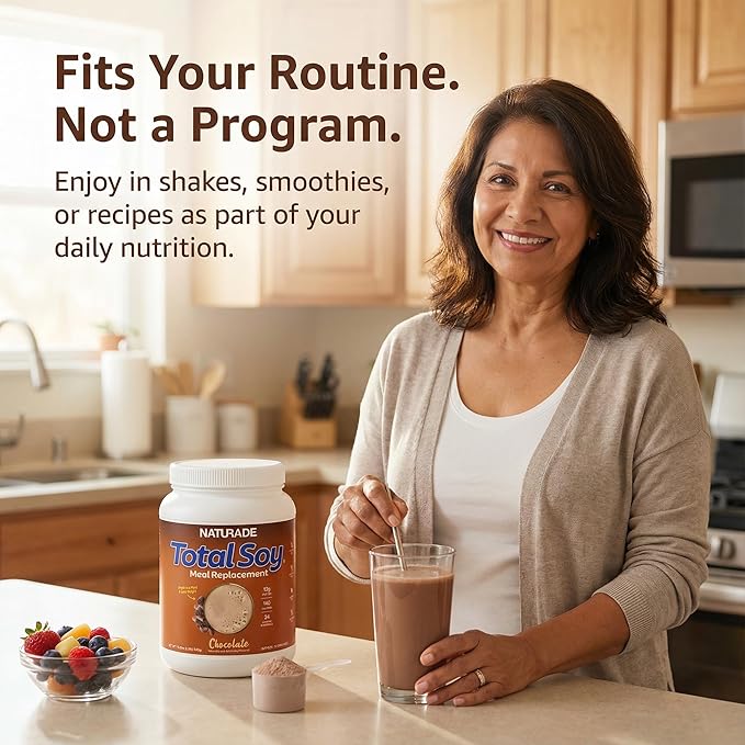 Total Soy Plant-Based Meal Replacement Powder | 13g Complete Soy Protein Low Carb Low Sugar | Supports Hormonal Balance Healthy Blood Sugar &amp Weight Management | Chocolate Vegan