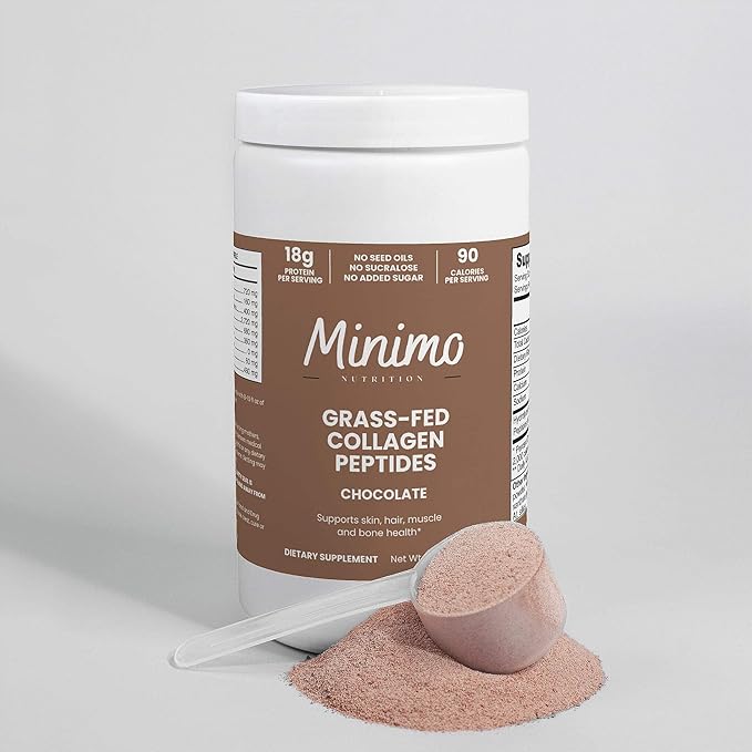 Chocolate Grass-Fed Collagen Peptides for Hair Skin Nails and Joints Non-GMO and Gluten Free 13.3 oz.