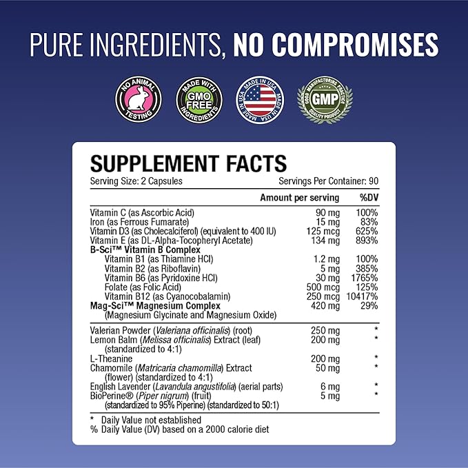Approved Science Restlex - 420 mg Magnesium Glycinate Blend L-theanine 200 mg - 360 Capsules - 2 Bottles