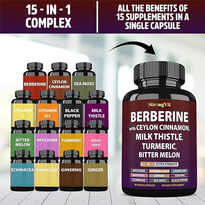 Magnesium Complex &amp Berberine Supplement Bundle (120 Capsules)