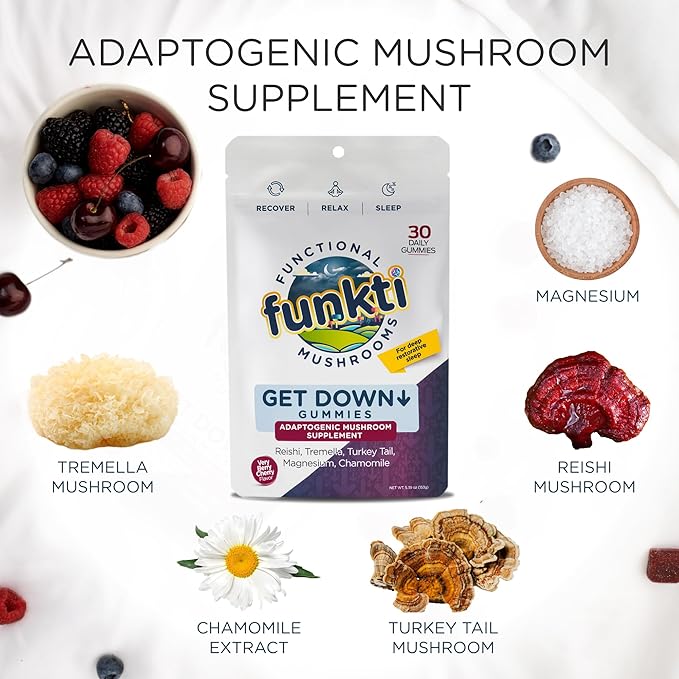 Get Up Mushroom Gummies for Focus &amp Get Down Gummies for Sleep Bundle 60ct