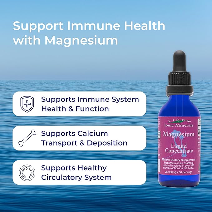 Eidon Liquid Magnesium Concentrate - Ionic Magnesium Chloride Drops for Men and Women Supports a Sense of Calm and Muscle Relaxation Bioavailable No Additives or Preservatives - 2 oz 2 Pack