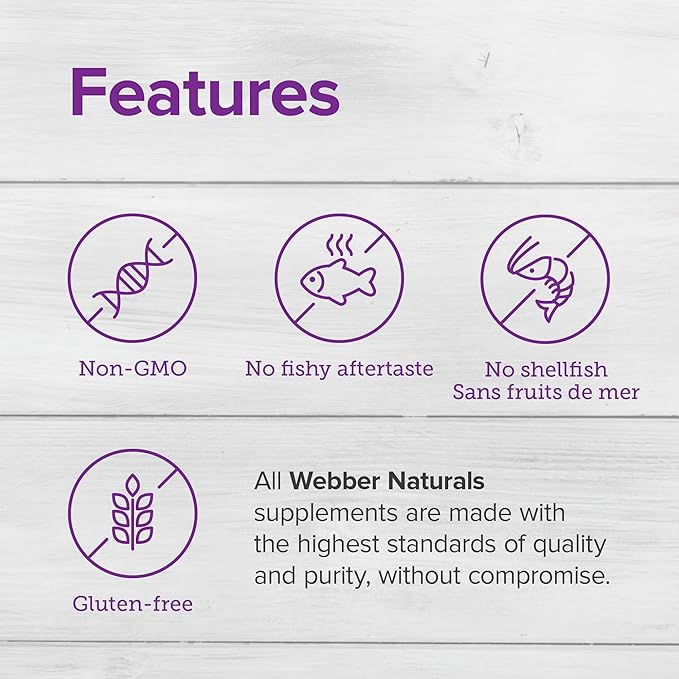 Webber Naturals Fish Oil 2850 mg High Potency 1800 mg Omega-3 per Serving 240 Clear Enteric Softgels No Fishy Aftertaste Ultra-Purified Supports Heart Cognitive and Joint Health