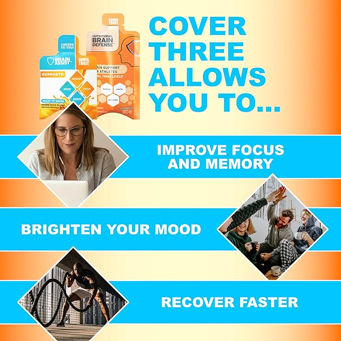 Brain Assist + Brain Defense | Support Focus Memory Clarity Concentration Regeneration Support | Omega Fish Oil Resveratrol Turmeric Uridine Curcumin Vitamin C
