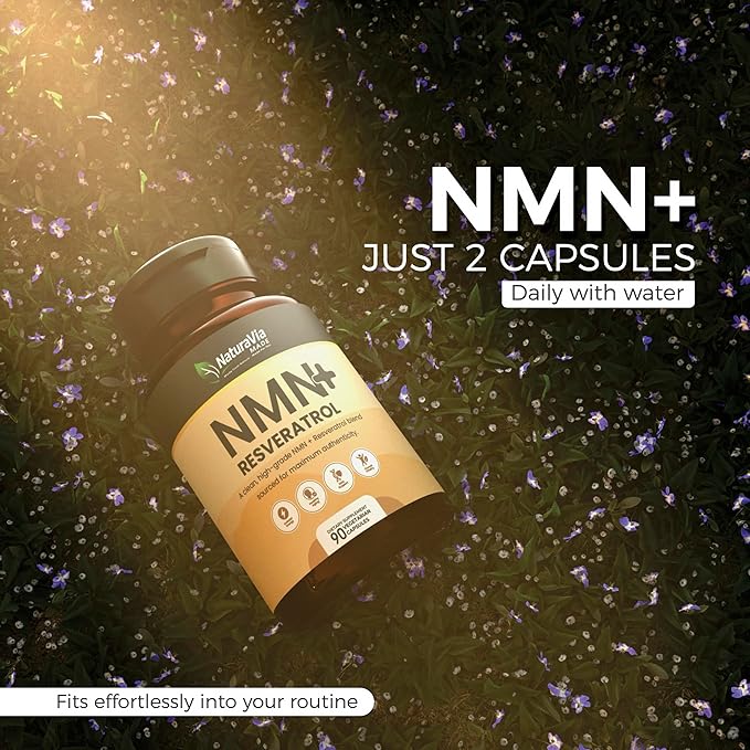NMN Capsules with Resveratrol – High-Purity Formula – &gt99.7% Purity – Third-Party Tested – Made in USA – 500mg Nicotinamide + 100mg Resveratrol – 90 Capsules