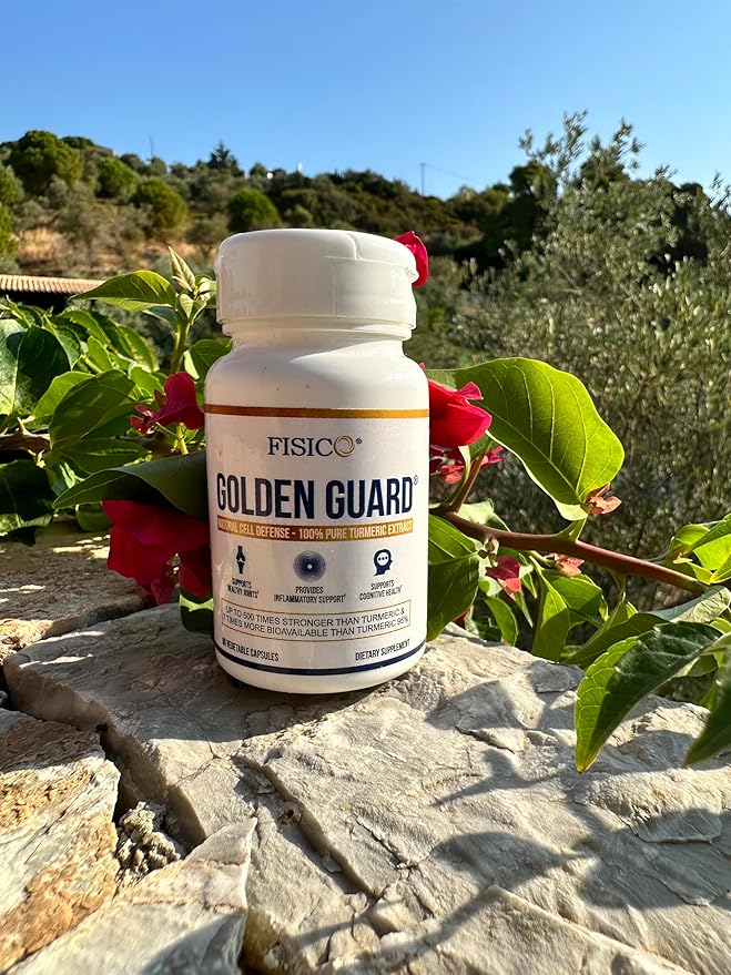 Golden Guard Fisico Turmeric Extract 60 Vegetable Capsules Natural Cell Defense Supplement for Joint Health and Cognitive Support