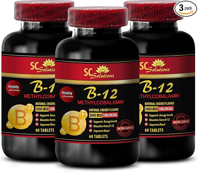 Sports Nutrition Endurance - METHYLCOBALAMIN Vitamin B-12 5000 - Energy Supplements for Men Pure encapsulations methylcobalamin Vitamin b Complex Tasteless Skin Support Supplements - 3 Bottles 180