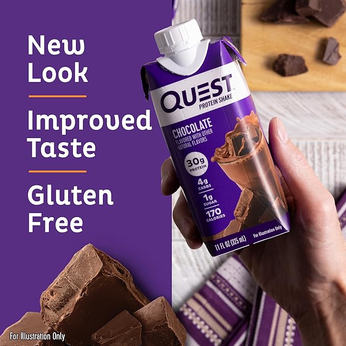 Quest Nutrition Ready To Drink Chocolate Protein Shake &amp Chocolate Chip Protein Cookie Keto Friendly High Protein Low Carb 12 Count