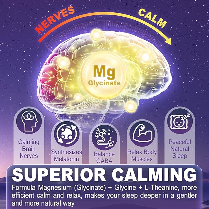 Magnesium Glycinate Gummies 500mg/250mg for Adults Kids Teens Sugar Free Magnesium Calm Sleep Aid Kids Sleep Gummies with L-Theanine Glycine B6 for Sleep Calm MuscleRelax BrainNo Melatonin2Pack
