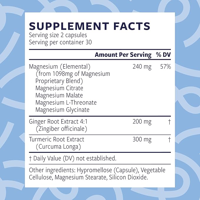 4 in 1 Magnesium for Sleep Support L-Threonate Glycinate Malate &amp Citrate 240mg Chelated Magnesium Complex Supplement (60 Capsules) (1 Month Supply)