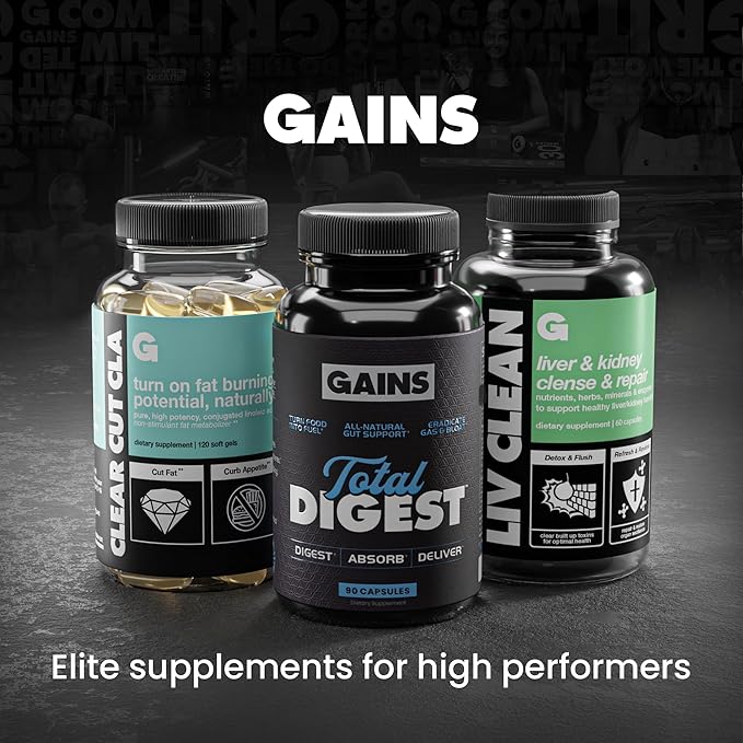 Gains in Bulk Clear Cut CLA Pure Conjugated Linoleic Acid Supplements for Men &amp Women to Support Body Composition &amp Fitness Goals Gluten Free Vegan Non GMO 1000 MG per Capsule 30 Serving