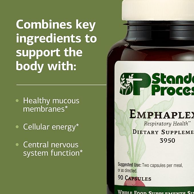 Standard Process Emphaplex - Respiratory System Supplement for Antioxidant Support - for Cellular Energy Support &amp Nervous System Health - 90 Capsules (45 Servings)