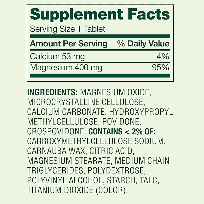 Spring Valley Magnesium 400 mg Bone &amp Muscle Health Tablets Dietary Supplement 250 Count Best Magnesium Supplement for Women Pastillas de Magnesio para Mujer - Set by Basket Goods