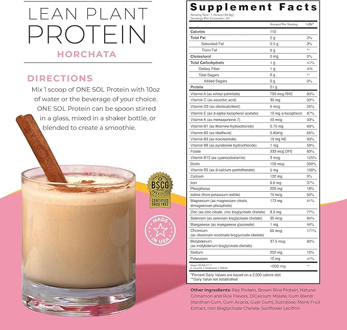 One Sol Protein &amp Pre-Workout Bundle for Women: Plant-Based Energy Focus &amp Recovery with Vegan Protein and Natural Ingredients (Horchata Protein + Strawberry Kiwi Pre-Workout)
