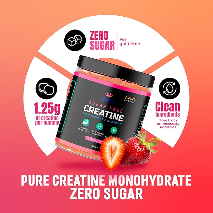 Jaeva Sugar Free Creatine Monohydrate Gummies 5g 5000mg for Men &amp Women Lemon - 120 Count Pre Workout Chews for Energy Boost for Building Muscle and Strength Vegan Non-GMO- 3rd Party lab Tes