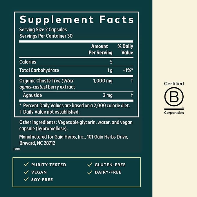 Gaia Herbs Vitex Berry - Support Hormone Balance for Women &amp a Healthy Menstrual Cycle* - 60ct &amp Liver Health - Supplement with Milk Thistle Turmeric Root Schisandra for Liver Cleanse Suppor