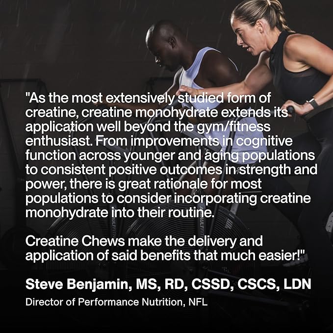 Momentous Creatine Chews - Creatine Monohydrate - Supports Strength Lean Muscle &amp Recovery for Men &amp Women - NSF Certified for Sport - 150 Chewable Tablets - Strawberry