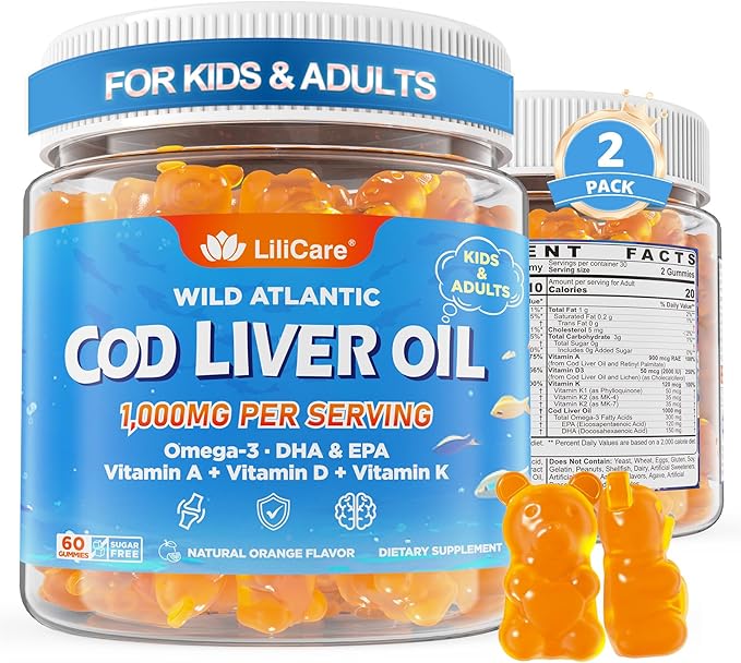2PACK Womens Multivitamin Gummy + 2PACK Cod Liver Oil Gummies