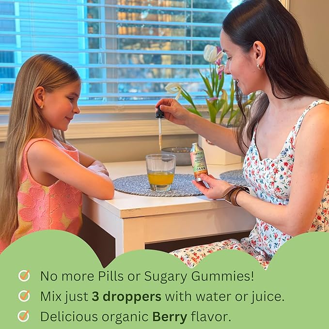 Liposomal Kids Liquid Multivitamin | Non-GMO | Clean | Sugar Free | Gluten Free | Organic Berry Flavors | Immune Support | Bone Health | Overall Wellness | 30 Servings | 3 fl oz