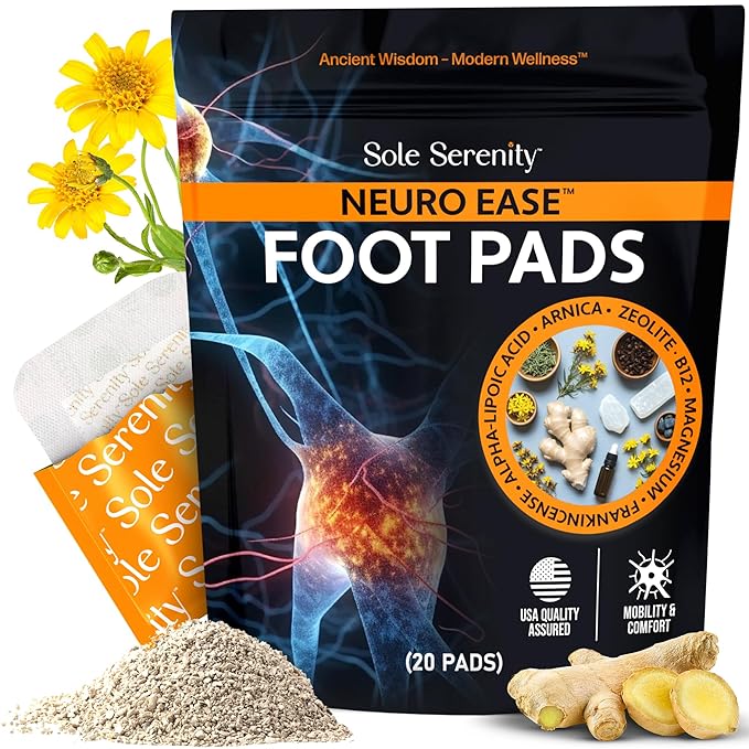 Sole Serenity 2 Pack NeuroEase &amp Good Night Foot Pads Bundle - Natural Overnight Foot Pads for Relaxation Comfort &amp Nightly Self-Care