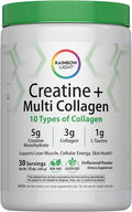Rainbow Light Creatine + Multi Collagen | 10 Ounce | 5g Creatine Monohydrate Plus 10 Types of Collagen | Supports Lean Muscle Cellular Energy &amp Skin Health | Unflavored Powder