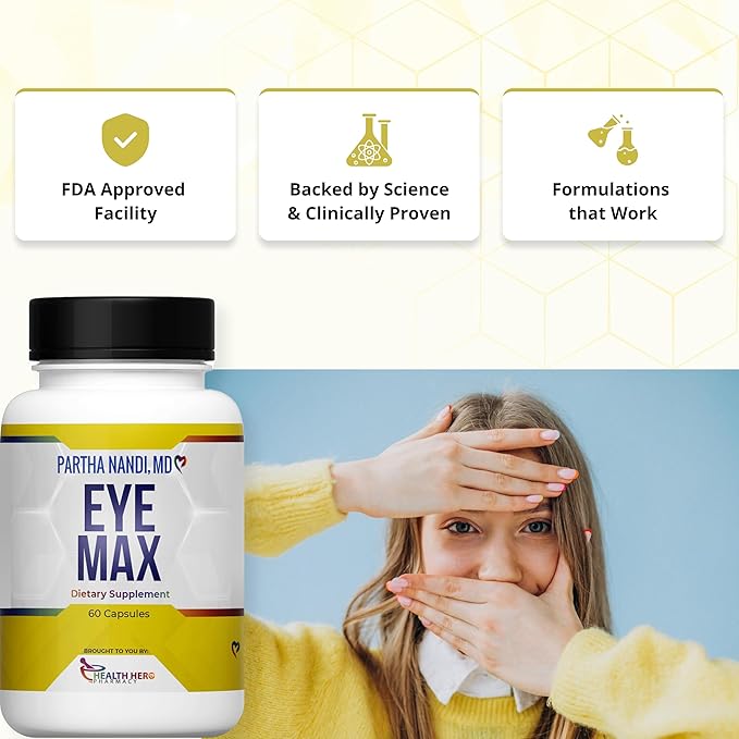 Eye Max Vision Supplement – Supports Macular Health Retina Clarity &amp Blue Light Protection – Lutein Zeaxanthin Lycopene &amp Zinc – Antioxidant Eye Vitamin Formula – 60 Capsules