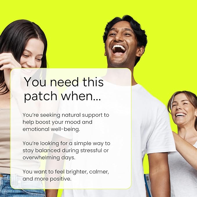 The Patch Remedy Happy Patch | 5-HTP L-Theanine Rhodiola Inositol B6 Vitamin D3 | 30 Patches