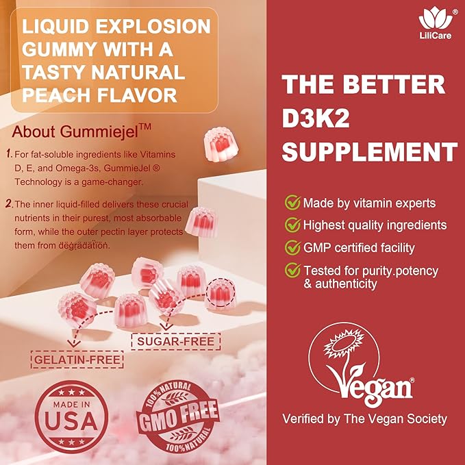 Collagen Peptide Gummies + Vitamin D3 K2 Gummies for Women &amp Men