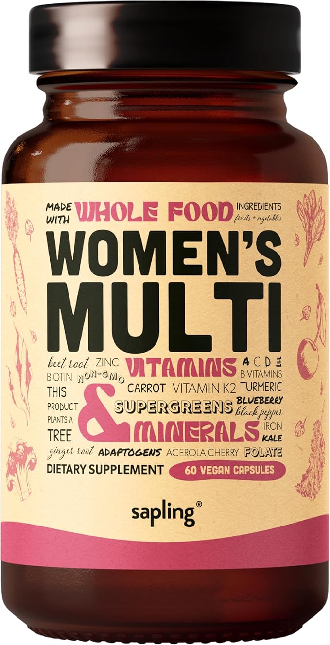 Multivitamin for Women - Daily Women’s Multivitamin - Methylated B Complex with Whole Food Ingredients Vitamin B12 Folate A C D3 E K2 Organic Fruits &amp Vegetables - Vegan Non-GMO - 60 Caps