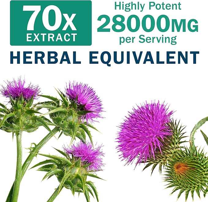 NYO3 Milk Thistle 200mg Liver Detox Supplement with Dandelion Root &amp Artichoke Extract | 60 Capsules | Silymarin Antioxidant SupportLiver Cleanse &amp Herbal Health Supplement