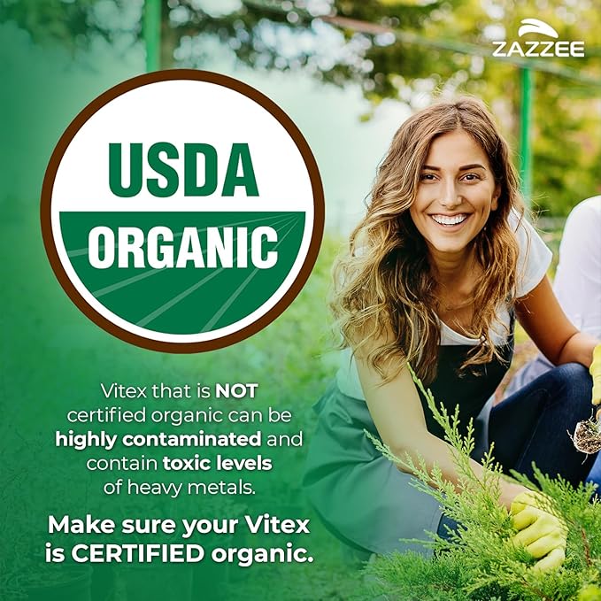 Zazzee Organic Vitex Chasteberry and Myo Inositol Powder | Vitex Berry Extract Plus Myo Inositol Supplement | Female Cycle Support Bundle