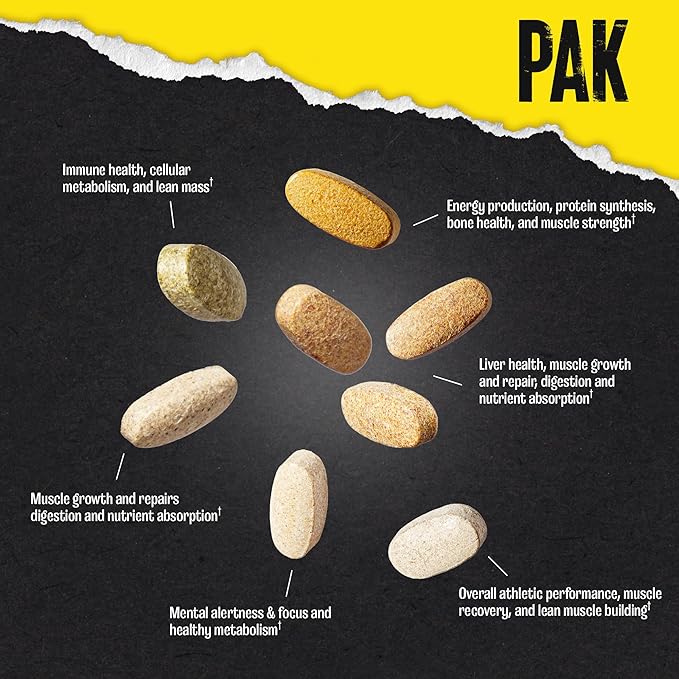 Animal Pak - Convenient Multivitamin for Men &amp Women Daily All-in-One Vitamin &amp Supplement Pack - Zinc Vitamins C B D Amino Acids and Immune Support - Sports Nutrition Performance - 30 Co