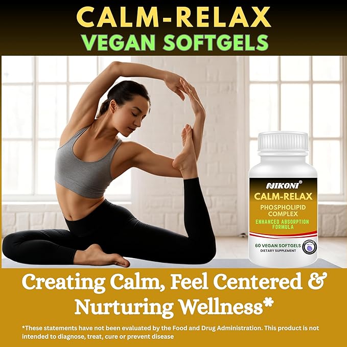 Nikoni® Calm Relax Phospholipid Complex | Enhanced Absorption Formula | 60 Vegan Softgels
