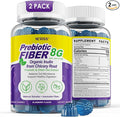 8G Fiber Gummies with Probiotics Fiber Supplement with 25 Billion CFU Probiotics Blend Inulin Green Tea Extract Support Digestive Health Regularity No Sugar Added Daily Gummy for Adults 120Cts