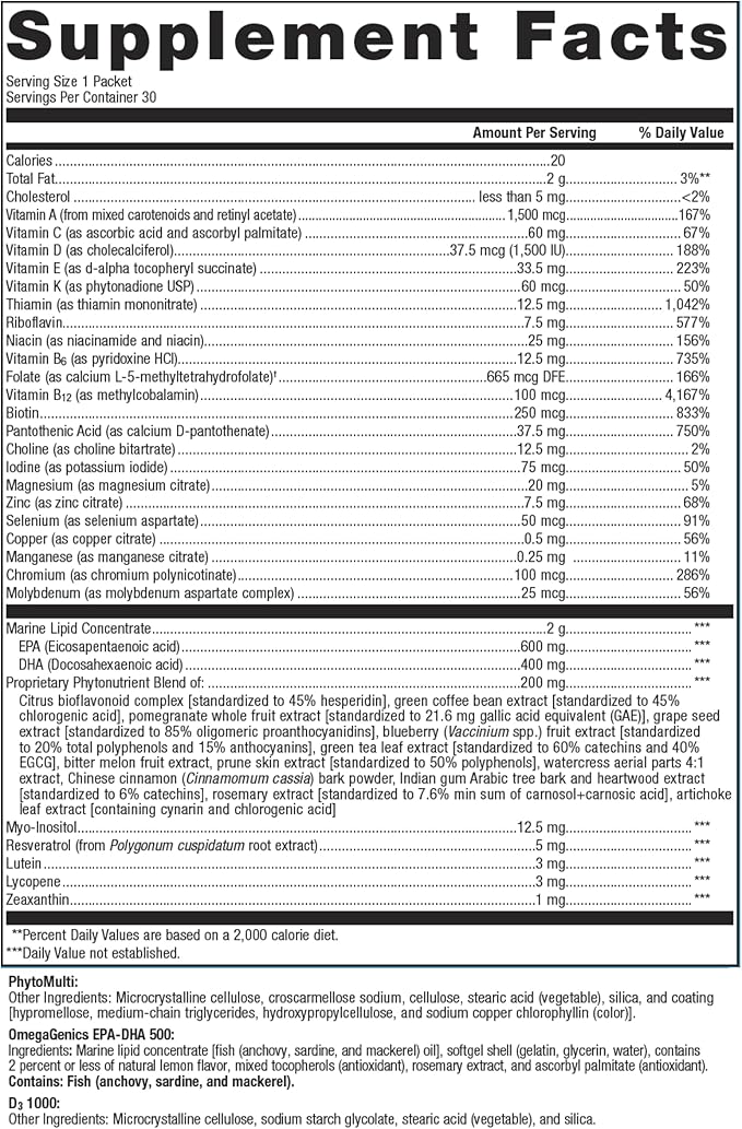 Metagenics Wellness Essentials - 30 Count OmegaGenics EPA-DHA 1000-60 Softgels and D3 5000-120 Softgels