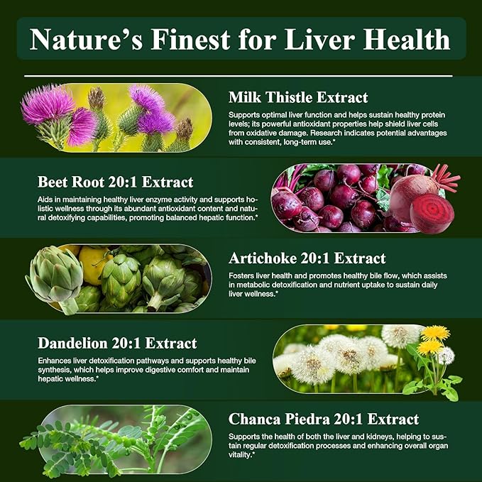 Liver Cleanse Detox &amp Repair - Sugar Free &amp Vegan Gummies Milk Thistle Liver Detox Supplement Supports Liver Detox Ginger Root Choline &amp Dandelion Root Silymarin Infused 120 Gummies