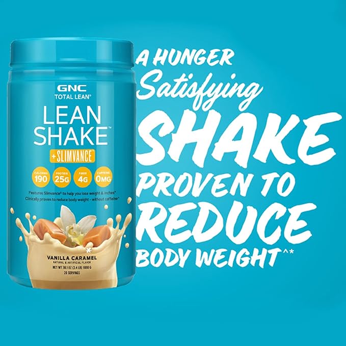 GNC Total Lean Lean Shake + Slimvance Caffeine Free - Vanilla Caramel (20 Servings)