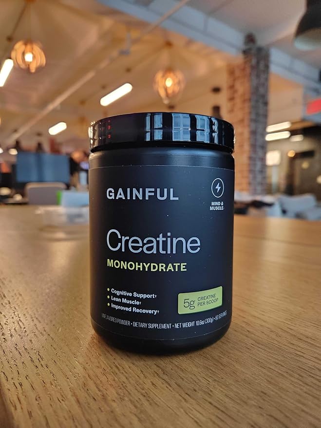 Gainful Creatine Powder Post Workout Amino Acid Supplement Muscle Energy &amp Focus Support 5g Creatine Monohydrate Unflavored 60 Servings