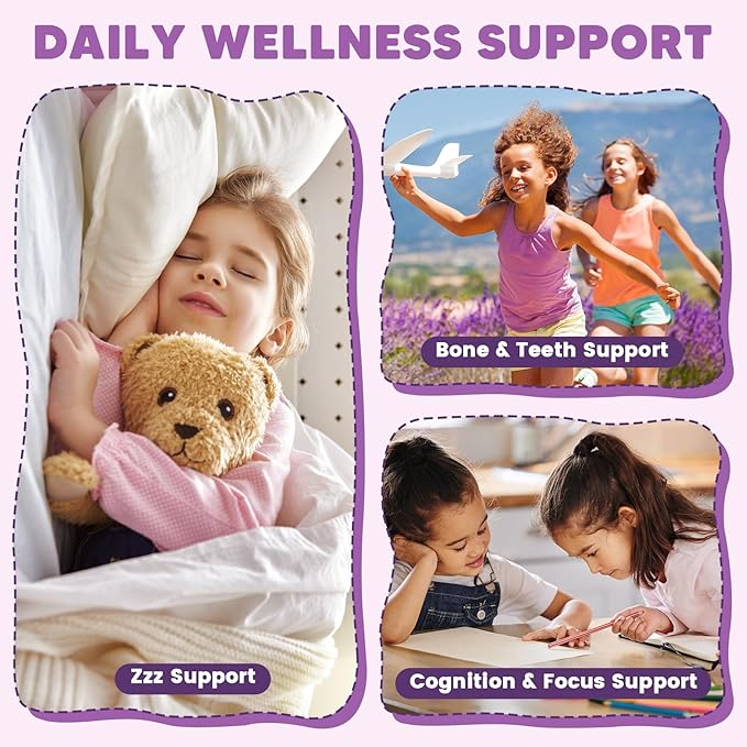 Magnesium Glycinate Gummies for Kids &amp Adults - 400/200mg Magnesium Supplement with L-Theanine Chamomile D3 &amp K2 Kids Sleep Gummies Melatonin Free for Zzz &amp Relax Cognition - Sugar Fr
