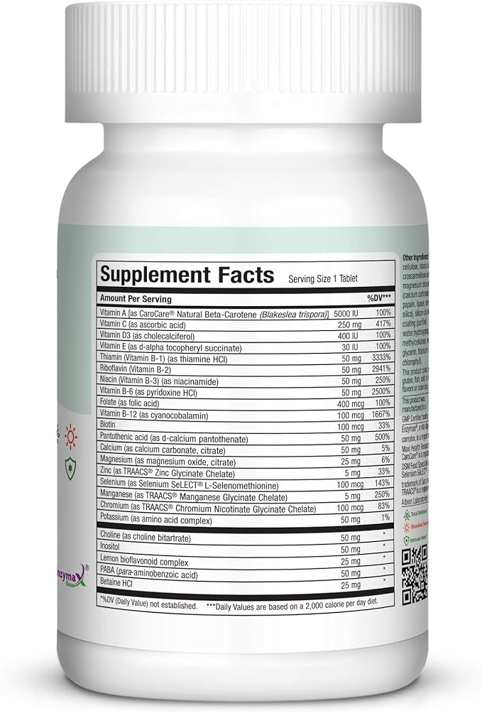 MaxiVite - No Iron - One a Day Multi Vitamin 90 Tabs - Gluten Free - Kosher