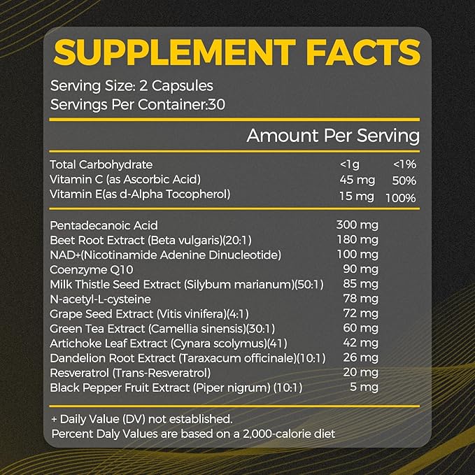 Pentadecanoic Acid C15:0 Supplement Supports Metabolic Health &amp Boosts Energy Non-GMO - 80 Capsules